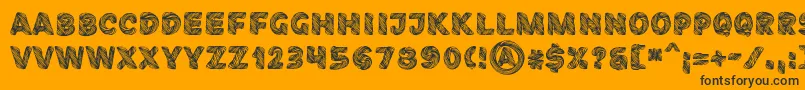 FibographyPersonaluse-Schriftart – Schwarze Schriften auf orangefarbenem Hintergrund