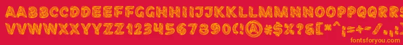 FibographyPersonaluse Font – Orange Fonts on Red Background