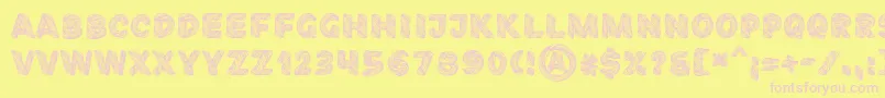 FibographyPersonaluse Font – Pink Fonts on Yellow Background