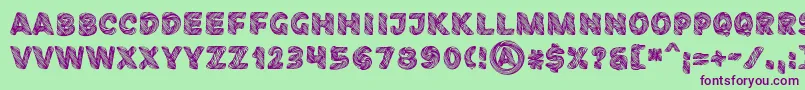 FibographyPersonaluse Font – Purple Fonts on Green Background