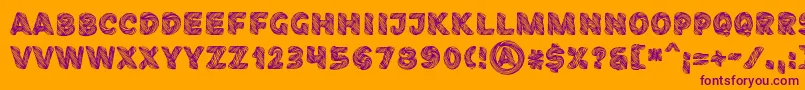 FibographyPersonaluse-Schriftart – Violette Schriften auf orangefarbenem Hintergrund