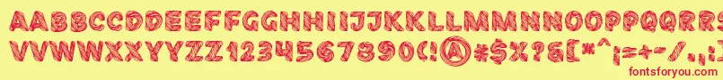 FibographyPersonaluse Font – Red Fonts on Yellow Background