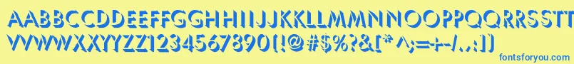 Czcionka UmbraNormal – niebieskie czcionki na żółtym tle