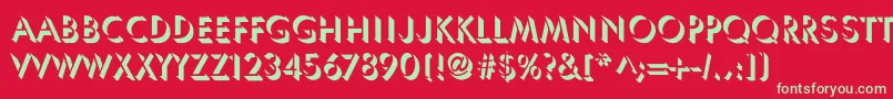 フォントUmbraNormal – 赤い背景に緑の文字