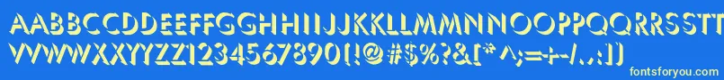 フォントUmbraNormal – 黄色の文字、青い背景