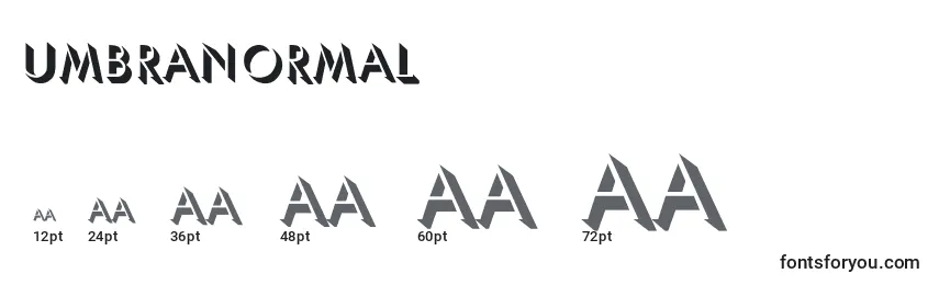 Размеры шрифта UmbraNormal