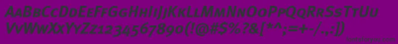 Шрифт MetaboldcapscItalic – чёрные шрифты на фиолетовом фоне
