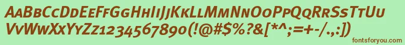 Шрифт MetaboldcapscItalic – коричневые шрифты на зелёном фоне