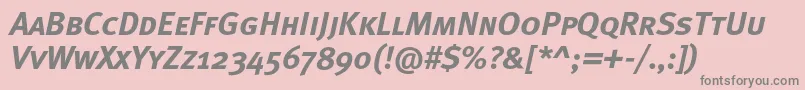 MetaboldcapscItalic Font – Gray Fonts on Pink Background