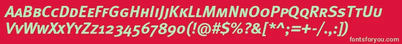 MetaboldcapscItalic Font – Green Fonts on Red Background