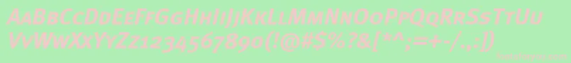 MetaboldcapscItalic Font – Pink Fonts on Green Background