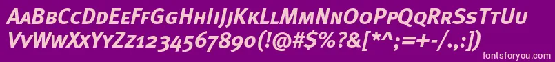 MetaboldcapscItalic Font – Pink Fonts on Purple Background