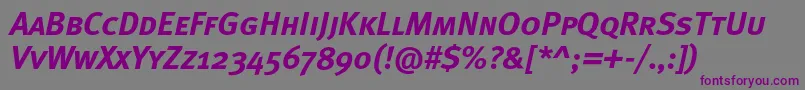 MetaboldcapscItalic Font – Purple Fonts on Gray Background