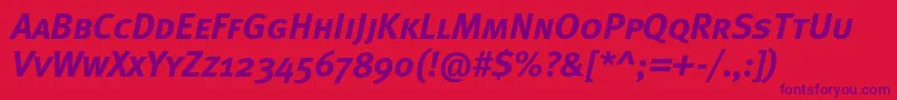 MetaboldcapscItalic Font – Purple Fonts on Red Background