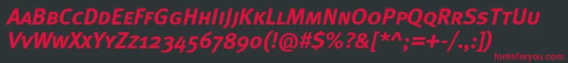 MetaboldcapscItalic Font – Red Fonts on Black Background