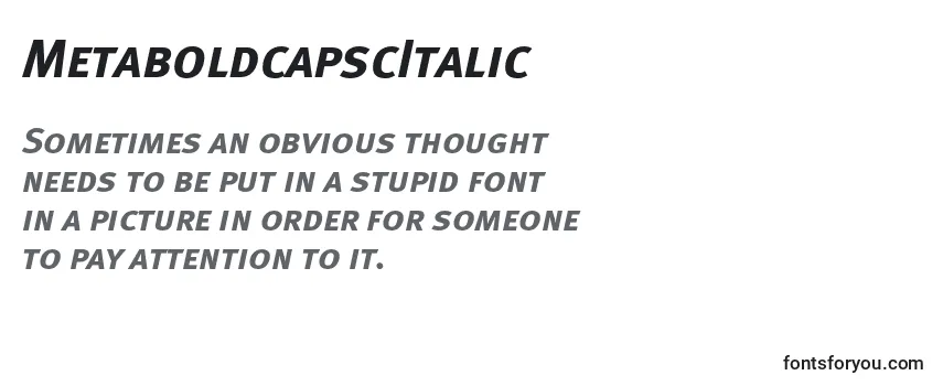 Шрифт MetaboldcapscItalic