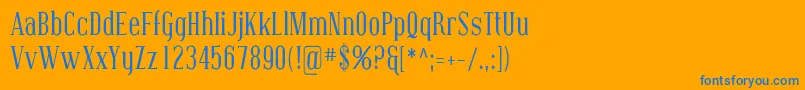 CovingtonCond Font – Blue Fonts on Orange Background