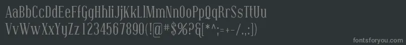 CovingtonCond-fontti – harmaat kirjasimet mustalla taustalla