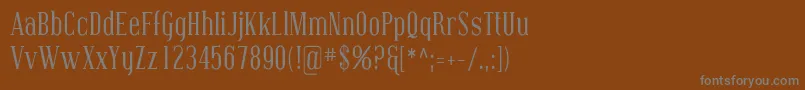 フォントCovingtonCond – 茶色の背景に灰色の文字