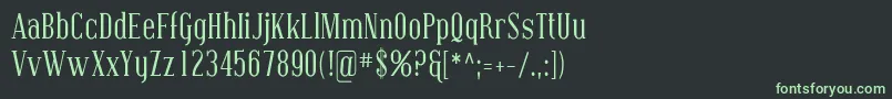 CovingtonCond-fontti – vihreät fontit mustalla taustalla