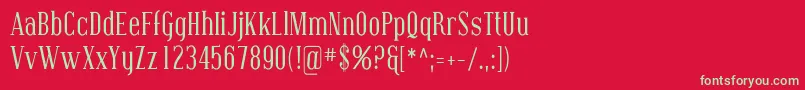 CovingtonCond Font – Green Fonts on Red Background