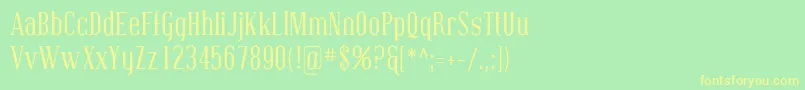 CovingtonCond Font – Yellow Fonts on Green Background