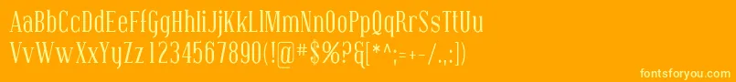フォントCovingtonCond – オレンジの背景に黄色の文字