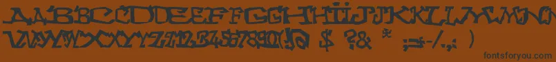 Graffitithree Font – Black Fonts on Brown Background