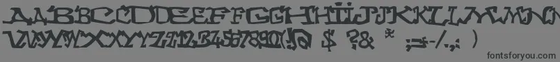 Graffitithree-Schriftart – Schwarze Schriften auf grauem Hintergrund
