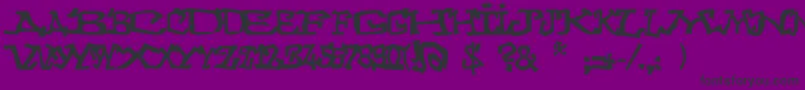 Graffitithree Font – Black Fonts on Purple Background
