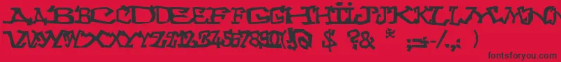 Graffitithree Font – Black Fonts on Red Background