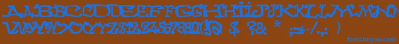 Шрифт Graffitithree – синие шрифты на коричневом фоне