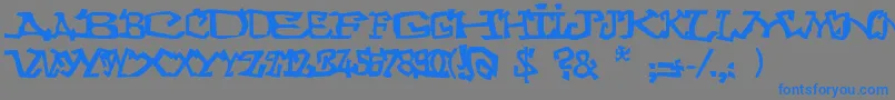 Graffitithree Font – Blue Fonts on Gray Background