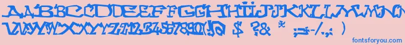 Шрифт Graffitithree – синие шрифты на розовом фоне