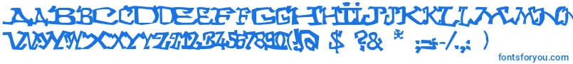 Graffitithree-Schriftart – Blaue Schriften