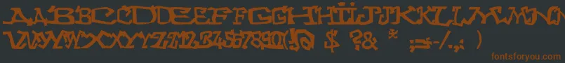 Шрифт Graffitithree – коричневые шрифты на чёрном фоне