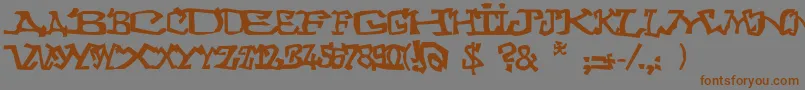 Graffitithree Font – Brown Fonts on Gray Background