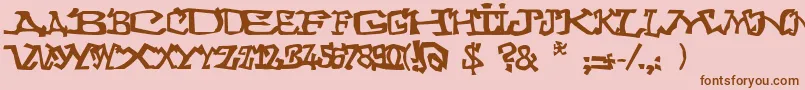 Graffitithree Font – Brown Fonts on Pink Background