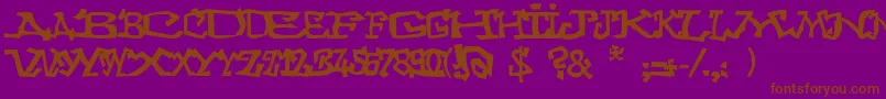 Graffitithree Font – Brown Fonts on Purple Background