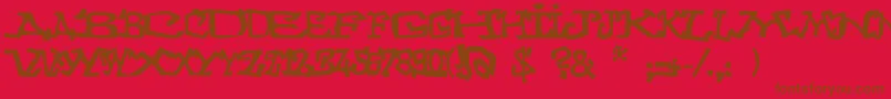 Шрифт Graffitithree – коричневые шрифты на красном фоне