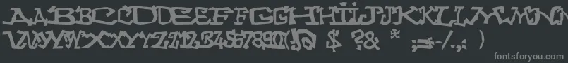 Graffitithree-Schriftart – Graue Schriften auf schwarzem Hintergrund