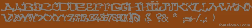 Graffitithree Font – Gray Fonts on Brown Background
