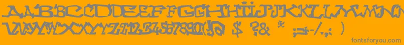 Graffitithree Font – Gray Fonts on Orange Background