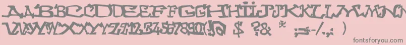 Graffitithree-Schriftart – Graue Schriften auf rosa Hintergrund