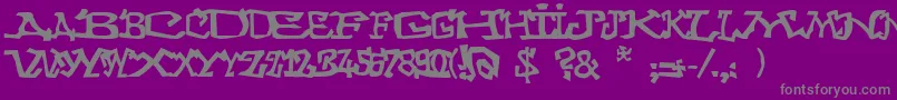 Graffitithree Font – Gray Fonts on Purple Background