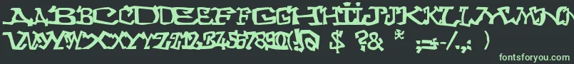 Graffitithree Font – Green Fonts on Black Background