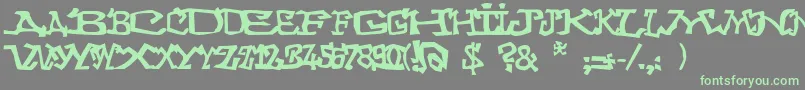 Graffitithree-Schriftart – Grüne Schriften auf grauem Hintergrund