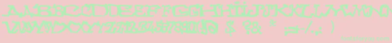 Graffitithree Font – Green Fonts on Pink Background