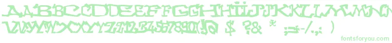 Graffitithree-Schriftart – Grüne Schriften auf weißem Hintergrund