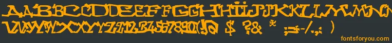 Graffitithree Font – Orange Fonts on Black Background